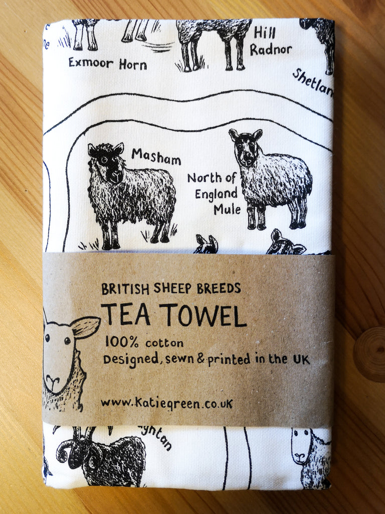 Sheep Tea Towel by Katie Green