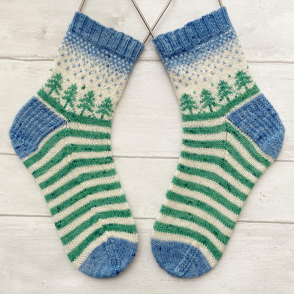 Winter Holiday Socks - Printed Pattern