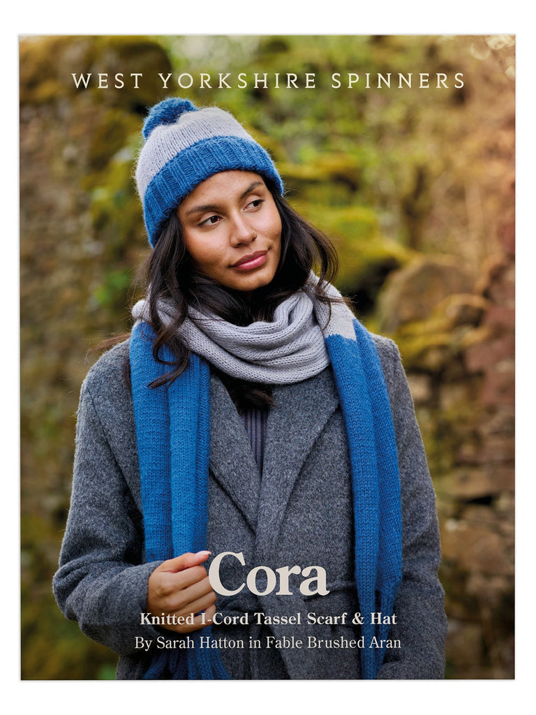 WYS Cora Knitted I-cord Tassel Scarf & Hat  - Pattern Only
