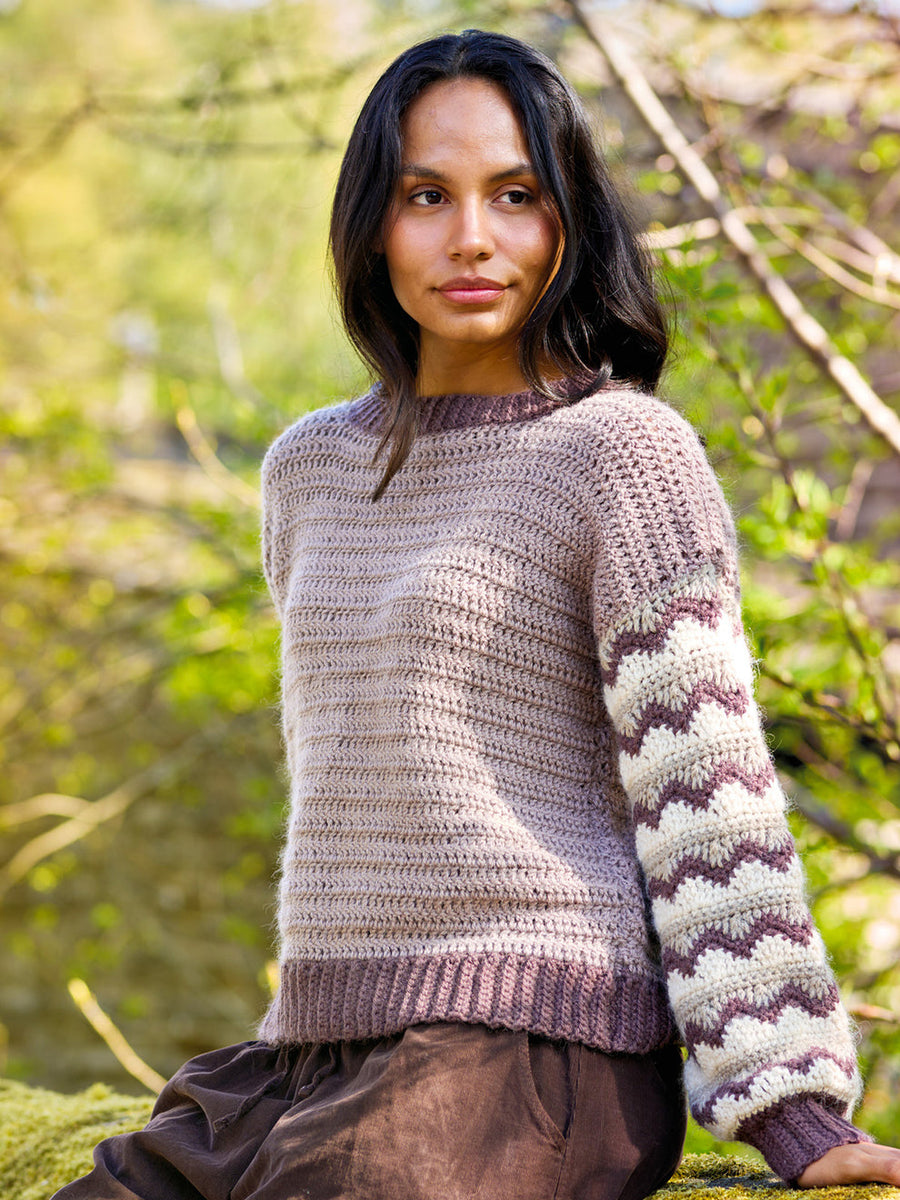 WYS Una Crochet Zig-Zag Sleeve Jumper - Pattern Only – FolkloreYarns
