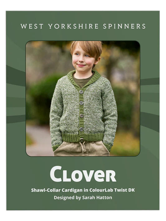 WYS Clover, Kids Shawl Collar Cardigan - Pattern Only